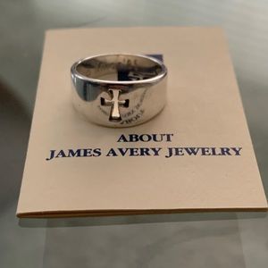 James Avery sterling silver open cross ring rare retired